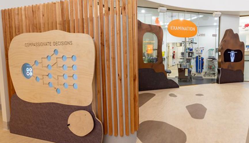 "Compassionate Decisions" display outside the Australian Wildlife Health Centre's Examination room.