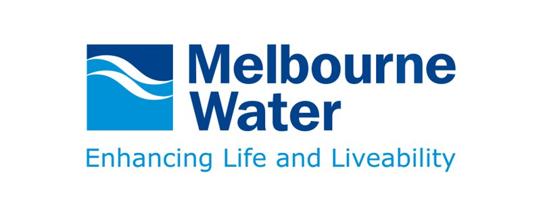 Melbourne Water logo with tagline "Enhancing Life and Liveability"