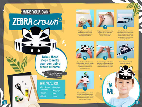 Instruction sheet of how to make your own zebra crown