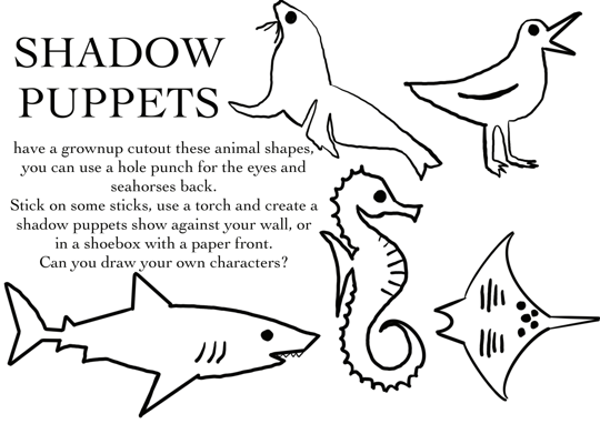 "Shadow Puppets" - how to craft five of them with this sheet.
