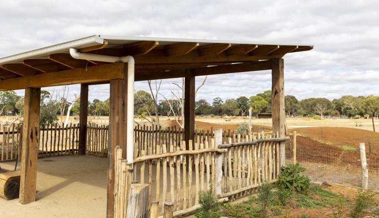 A shelter at the new Trail of the Elephants.