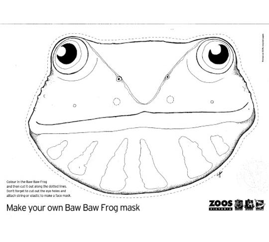 Baw Baw Frog cut-out face mask.