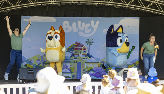 Bluey stage show and crowd