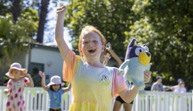 Bluey stage show and crowd