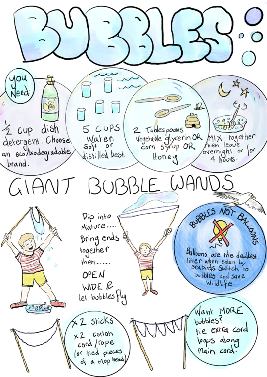 "Bubbles" - how to create a mix and craft giant bubble wands to use it.